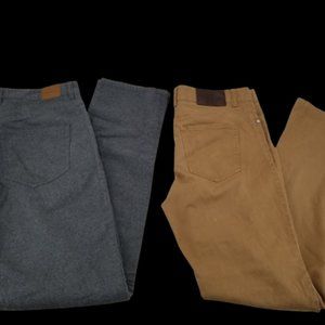 2 of Peter Millar Twill Pants Mens Brown/Gray cotton silk blend stretch 35 x 32